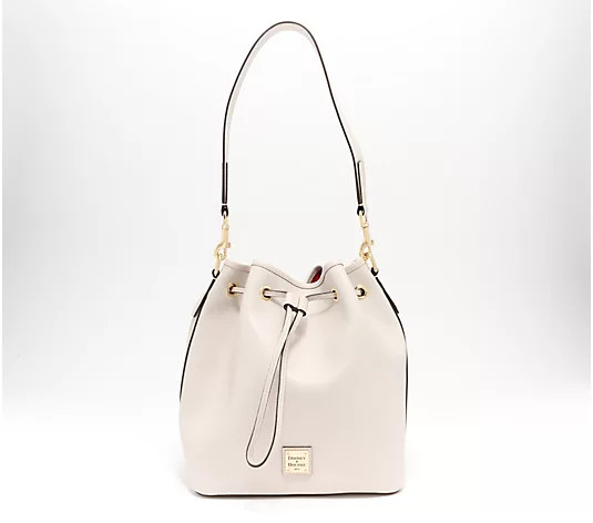 Dooney & Bourke Saffiano Leather Drawstring Bucket Bag | QVC