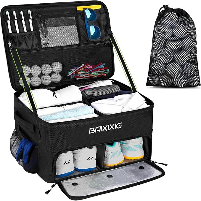 Golf Trunk Organizer, Waterproof Car Golf Locker with Separate Ventilated Compartment for 2 Pair ... | Amazon (US)