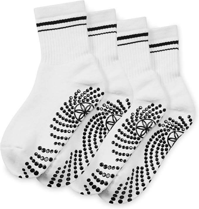 Gaiam Grippy Crew Socks with Silicone Grip Non-Slip Socks for Pilates, Yoga, Barre & Dance | Cott... | Amazon (US)