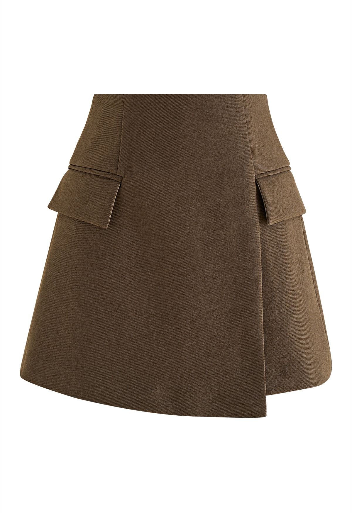 Groovy Flap Mini Bud Skirt in Brown | Chicwish