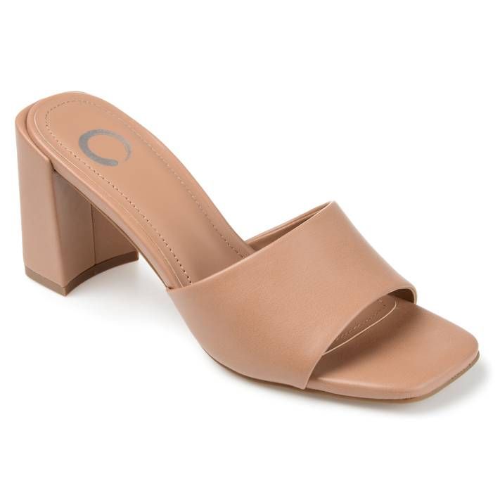 Journee Collection Womens Alisia Open Square Toe Slip On Block Heel Sandals | Walmart (US)