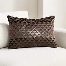Prue 22"x15" Deep Brown Throw Pillow Cover | Crate & Barrel