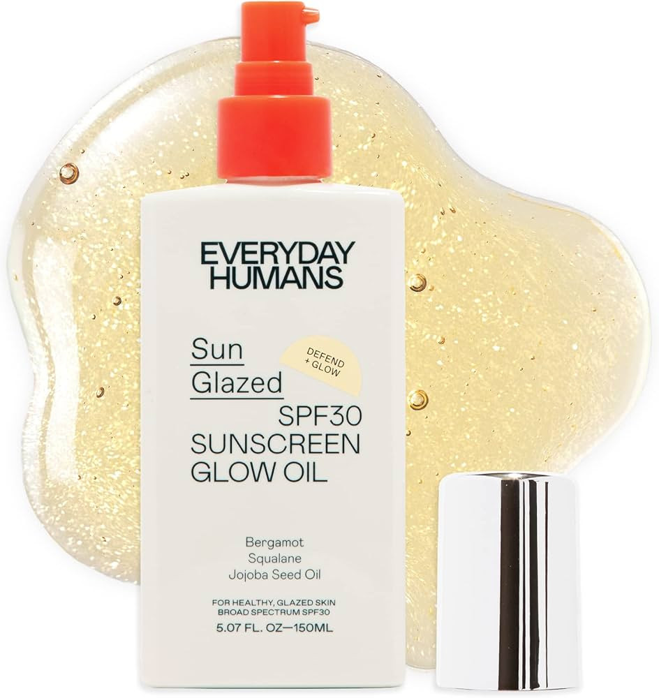 Everyday Humans SPF30 Sheer Body Glow Oil with Gold Mica | Sun Glazed Hydrating UV Protection Veg... | Amazon (US)
