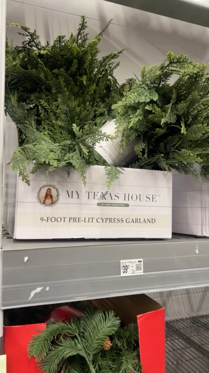 My Texas House cedar garland and wreath.