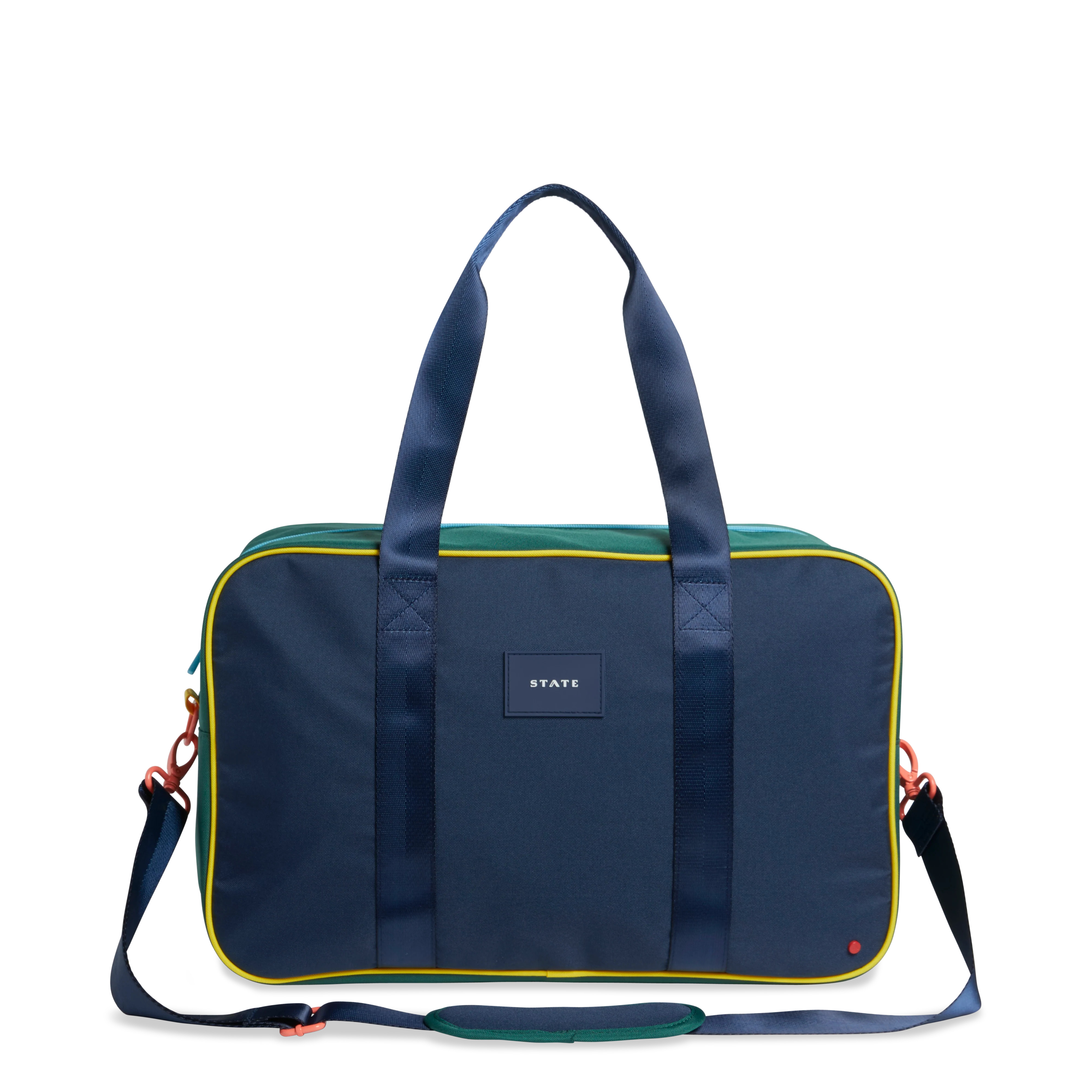 STATE Bags | Rockaway Duffle Polyester Canvas Green/Navy | STATE Bags