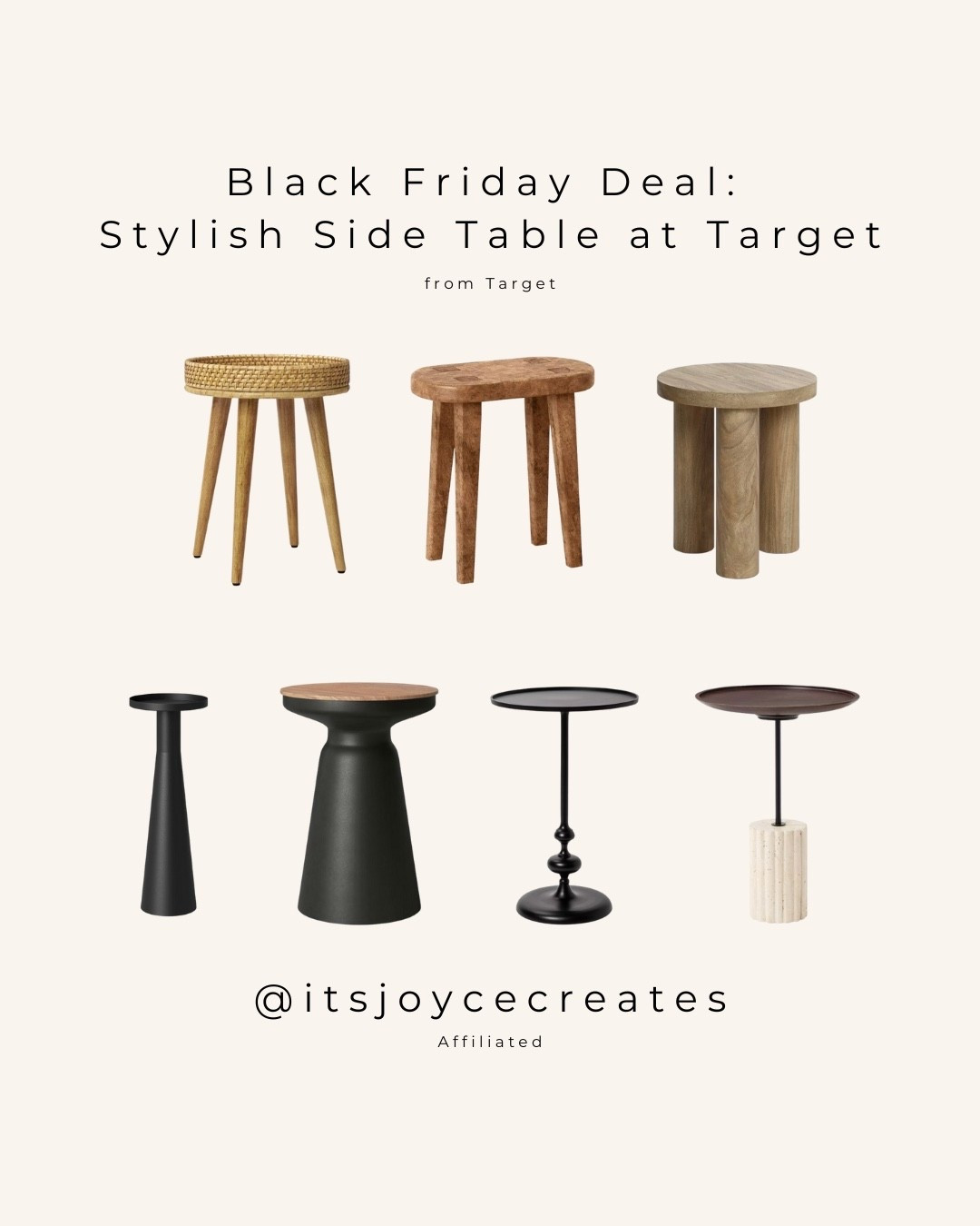Upgrade your living space this holiday season! This sleek Target side table is on sale for Black Friday—perfect for adding style and function to any room. Don’t miss out before it’s gone!

#BlackFridayDeals #TargetFinds #HomeDecor #SideTableStyle #HolidayHome #ltkblackfriday #BudgetFriendlyDecor #CozyLiving #InteriorInspo #HomeUpgrade

#LTKSaleAlert #LTKCyberWeek #LTKHome