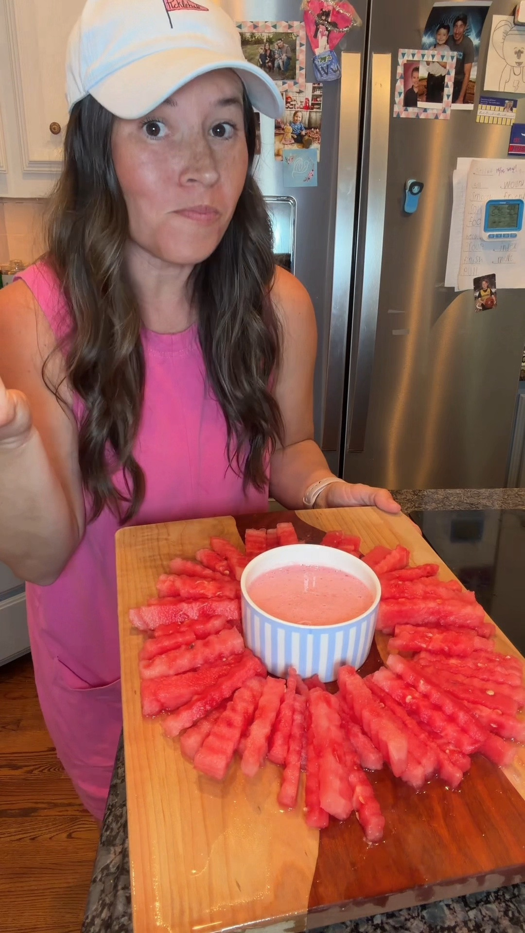 SAVE THIS 🍉 fun summer snack idea for the kids because they will ask for it again and again this!

These watermelon “fries” with strawberry yogurt dip are easy, refreshing, and take just a few minutes to make.

Here’s how I made them:

Slice watermelon into thick fry-shaped sticks with a crinkle cutter.

Blend:

* vanilla Greek yogurt (about 1 cup)
* honey (2-3 tbsp)
* chopped strawberries (about 1 cup)

Cold, fresh, fun, and perfect for:
☀️ pool days
☀️ summer playdates
☀️ backyard BBQs
☀️ movie nights
☀️ afternoon snack time

One thing about me…I’m absolutely going to make ordinary snacks feel a little more fun.

Follow for more easy summer ideas, budget-friendly fun, recipes, DIYs, and mom life!

#LTKmomlife