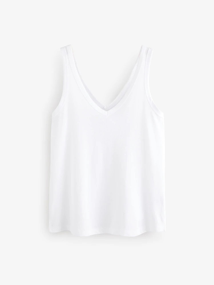 White TENCEL™ Modal Slouch V-Neck Vest | Next US