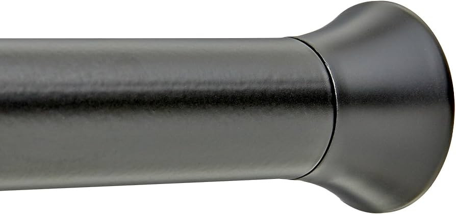Amazon Basics Adjustable Tension Curtain Rod, 36-54" Width - Black, Classic Finial | Amazon (US)