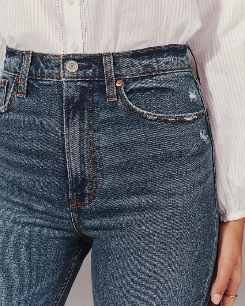 Ultra High Rise Ankle Straight Jeans | Abercrombie & Fitch US & UK
