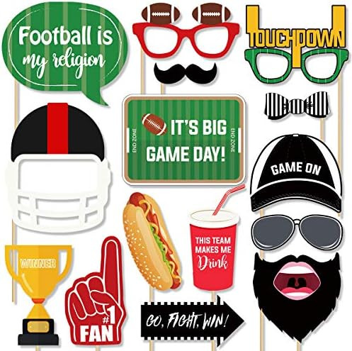 Football Photo Booth Props Kit, 26 Pieces Football Season Photobooth, Game Day Decoration Supplie... | Amazon (US)