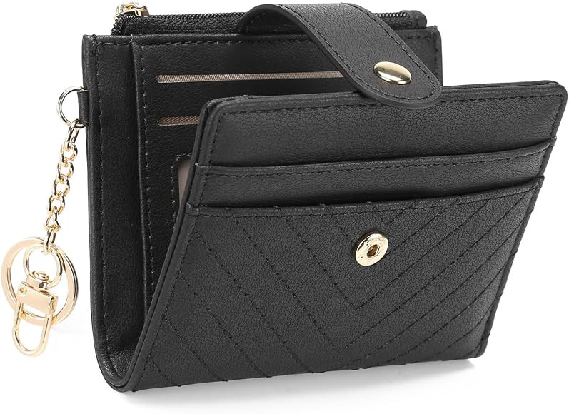 GAEKEAO Slim Wallet for Women, RFID Blocking Credit Card Holder Bifold Wallet with Zipper Coin Pocket, ID Window | Amazon (US)