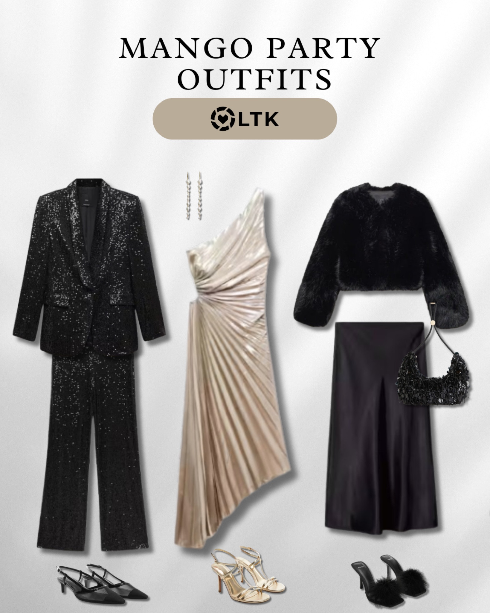 Mango party outfits ✨

Outfit inspiration, festive look, faux fur coat, matching set, feather heels, satin skirt, clutch, asymmetric dress, Christmas outfit, NYE outfit, sling backs, golden heels, drop earrings, Nederland. 

#LTKstyletip #LTKmens #LTKparties