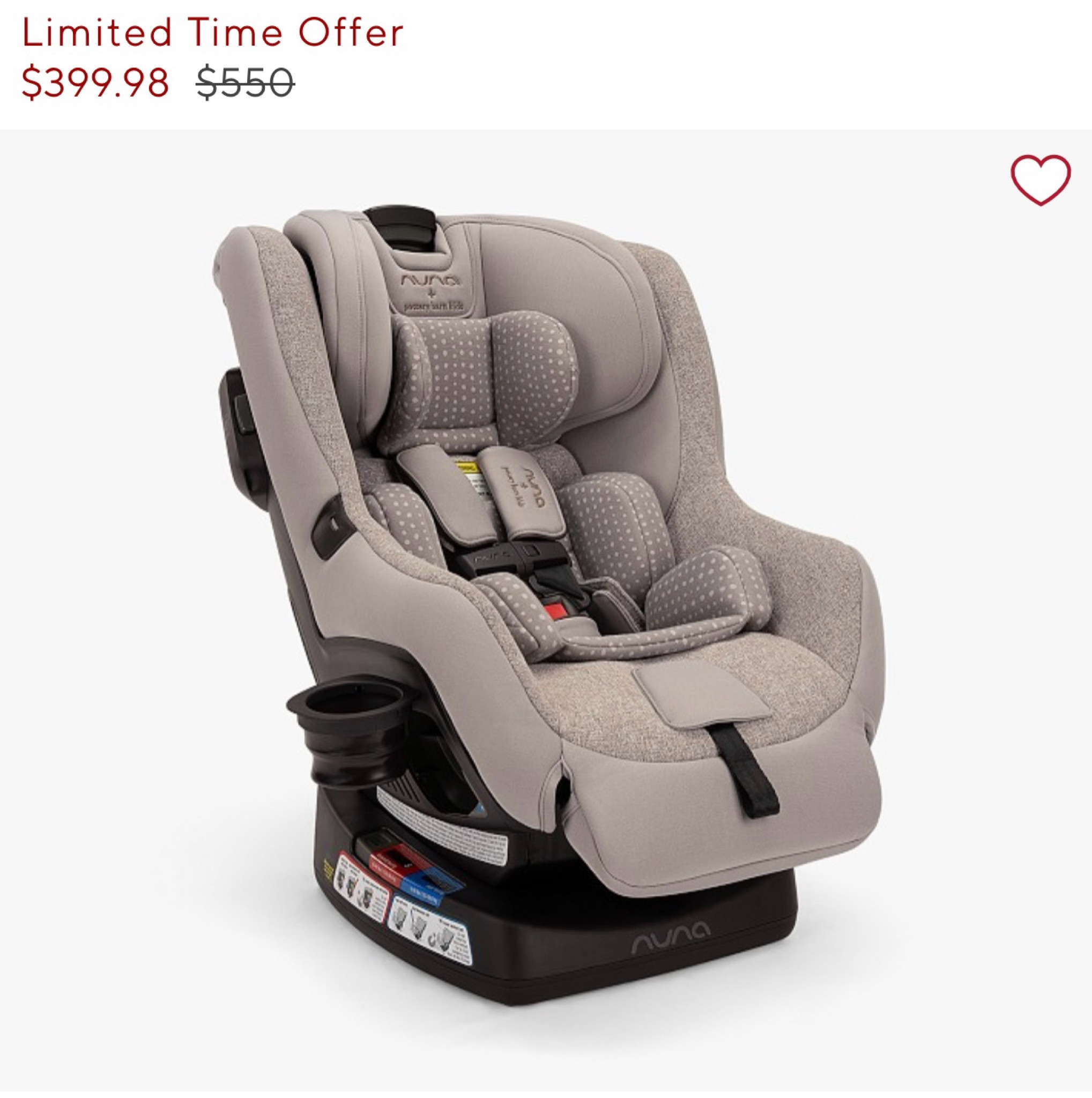 Nuna car seat on sale! Grows with the child from 5 to 65 lbs. 

#LTKTravel #LTKBump #LTKBaby