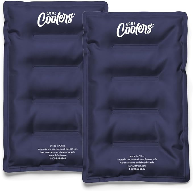 Cool Coolers by Fit & Fresh 2 Pack XL Soft Ice Packs for Cooler, Flexible Stretch Nylon, Lunch Bo... | Amazon (US)
