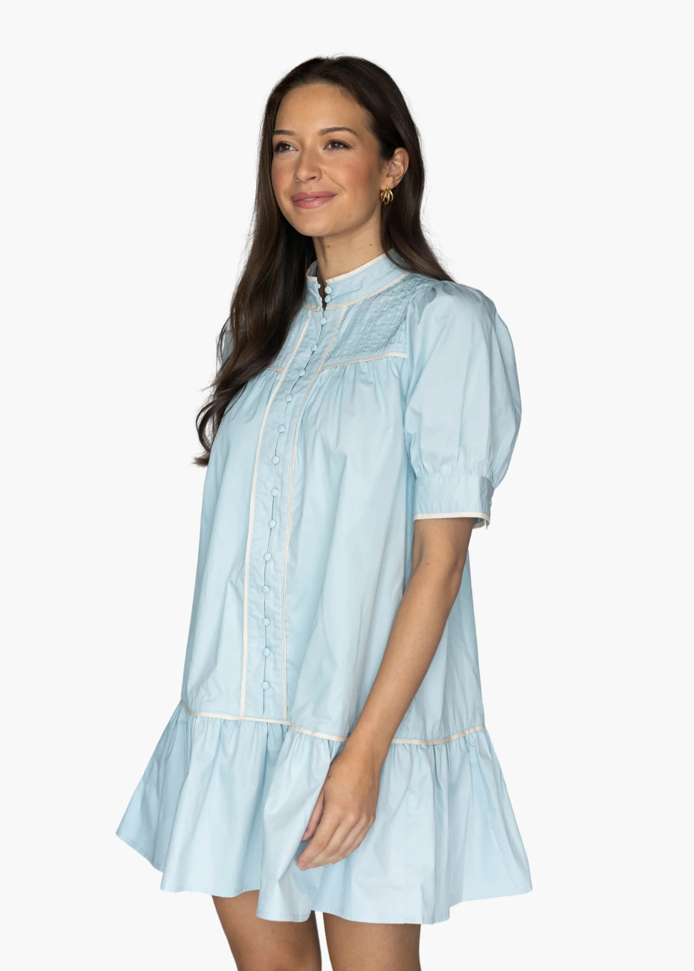 Tillie Mini Dress in Light Blue | Poppy and Pink
