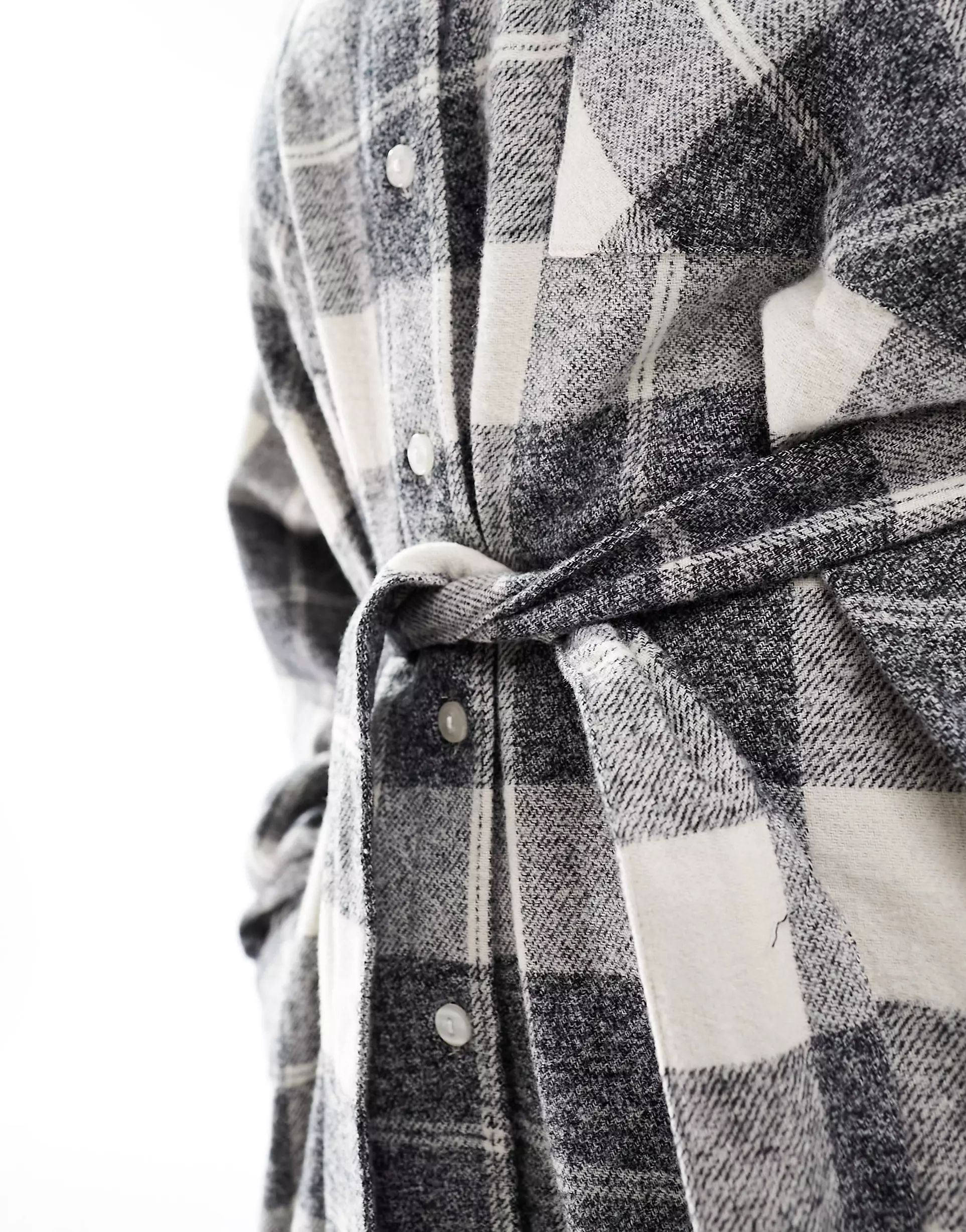 ASOS DESIGN Curve maxi shirt dress in gray check | ASOS | ASOS (Global)