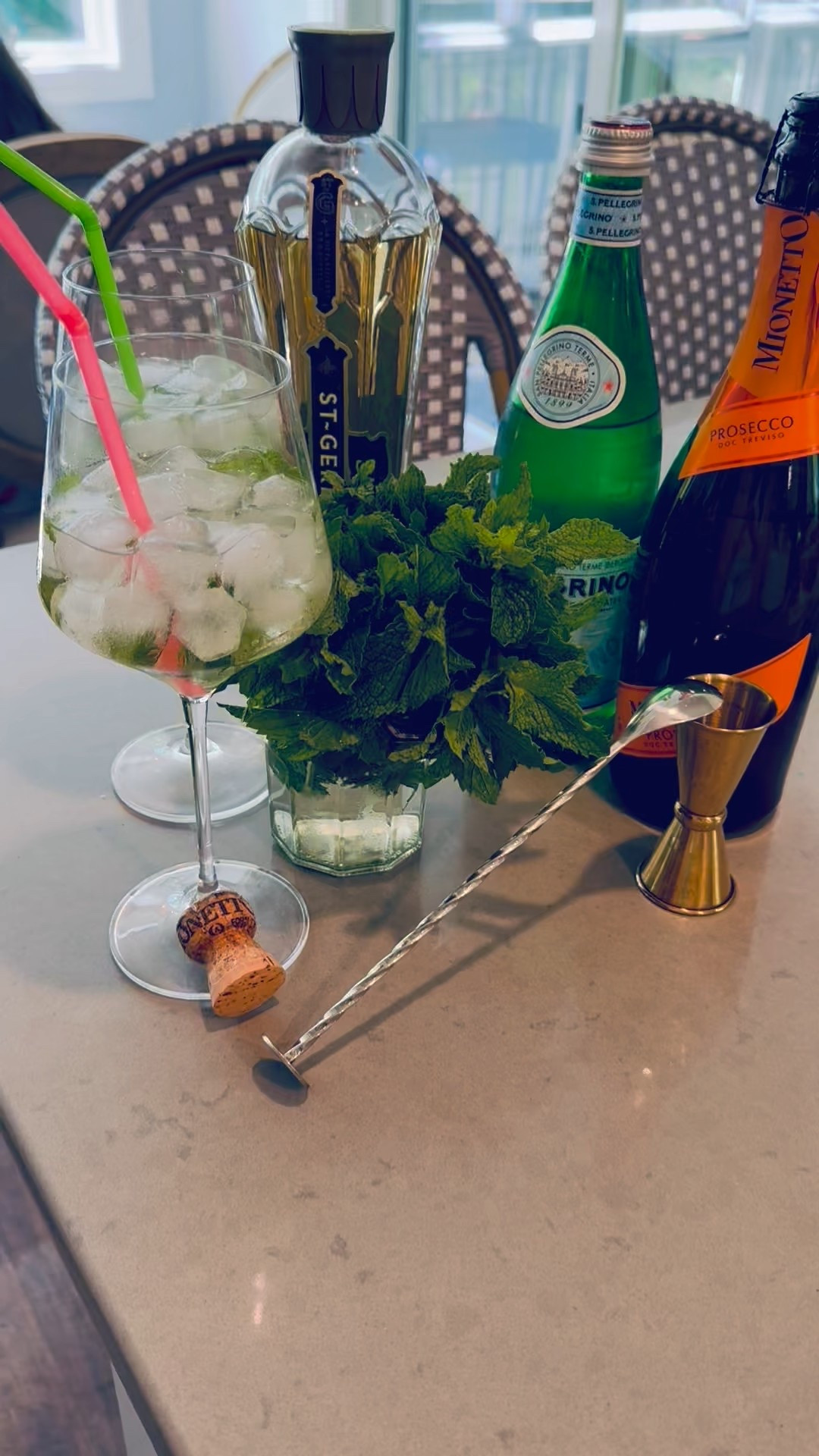 Hugo Spritz Cocktail

I made these over MDW and they were a hit! Glasses, bar ware, and accessories are linked. 

Recipe is as follows: 

🍸 Hugo Spritz (Official St-Germain Recipe)
-1½ oz St-Germain elderflower liqueur
-2 oz Prosecco
-2 oz soda water
-8–10 fresh mint leaves
-Lime wedge for garnish
-Mint sprig for garnish  
Instructions:
-Fill a large wine glass with ice.
-Add 1½ oz St-Germain and gently stir in 8–10 mint leaves.
-Top with 2 oz Prosecco and 2 oz soda water.
-Stir gently to combine all ingredients & garnish with a lime wedge and a mint sprig.
Cheers! 🥂

#LTKSummerEdit #LTKParties #LTKHome