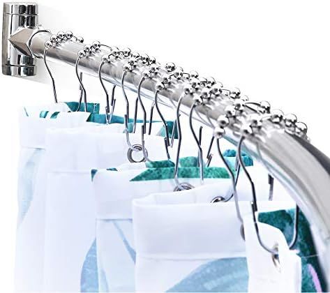 Adjustable Curved Shower Curtain Rod Rustproof Expandable Aluminum Metal Shower Rod 38-72 Inches ... | Amazon (US)