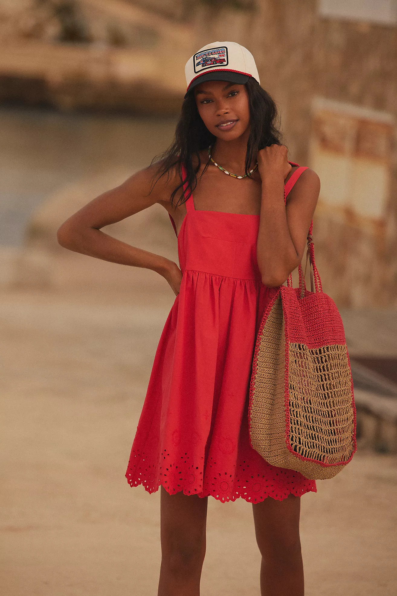 Maeve Sleeveless Eyelet Romper | Anthropologie (US)