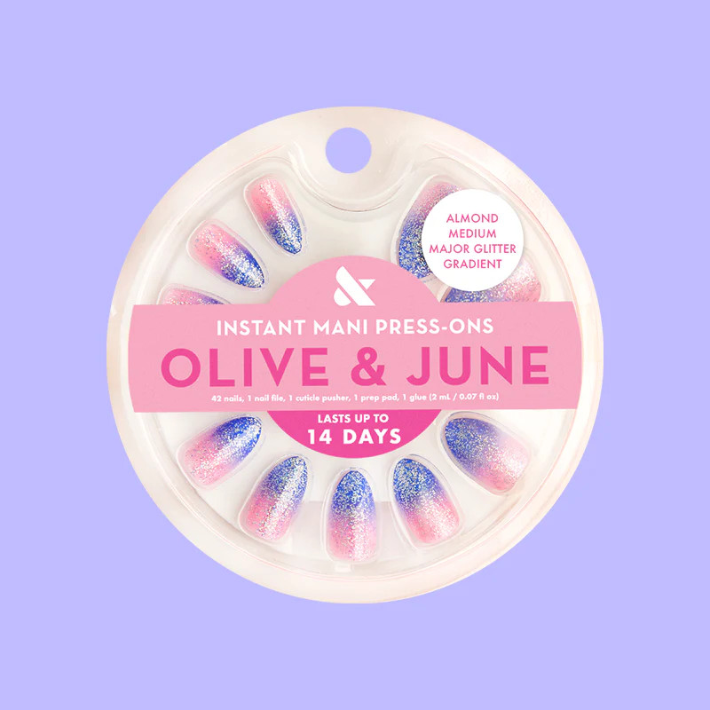 Major Glitter Gradient - Press On | Medium | Almond | Olive & June