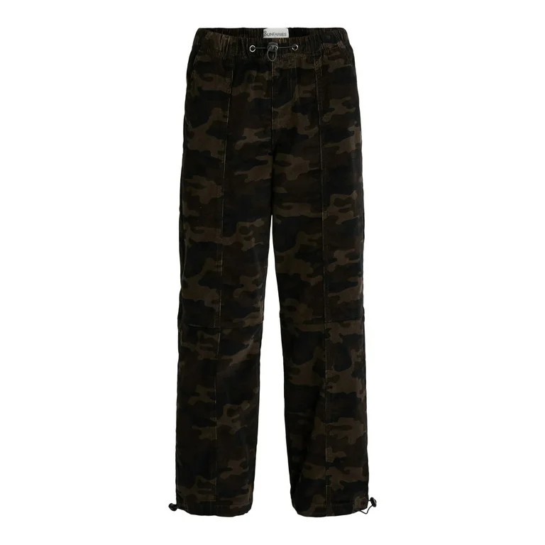 No Boundaries Mid Rise Parachute Cargo Pants, 28" Inseam, Women's and Women's Plus | Walmart (US)