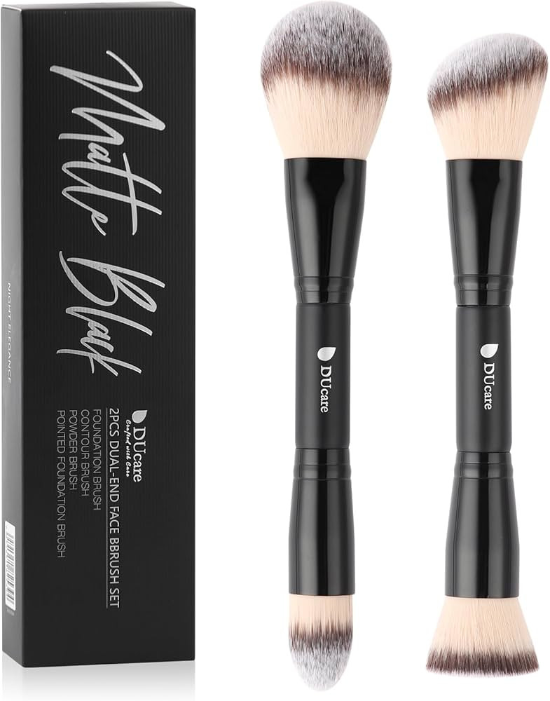 DUcare Makeup Brushes Duo End Foundation Contour Powder and Buffer Brush Bronzer Double Makeup Br... | Amazon (US)