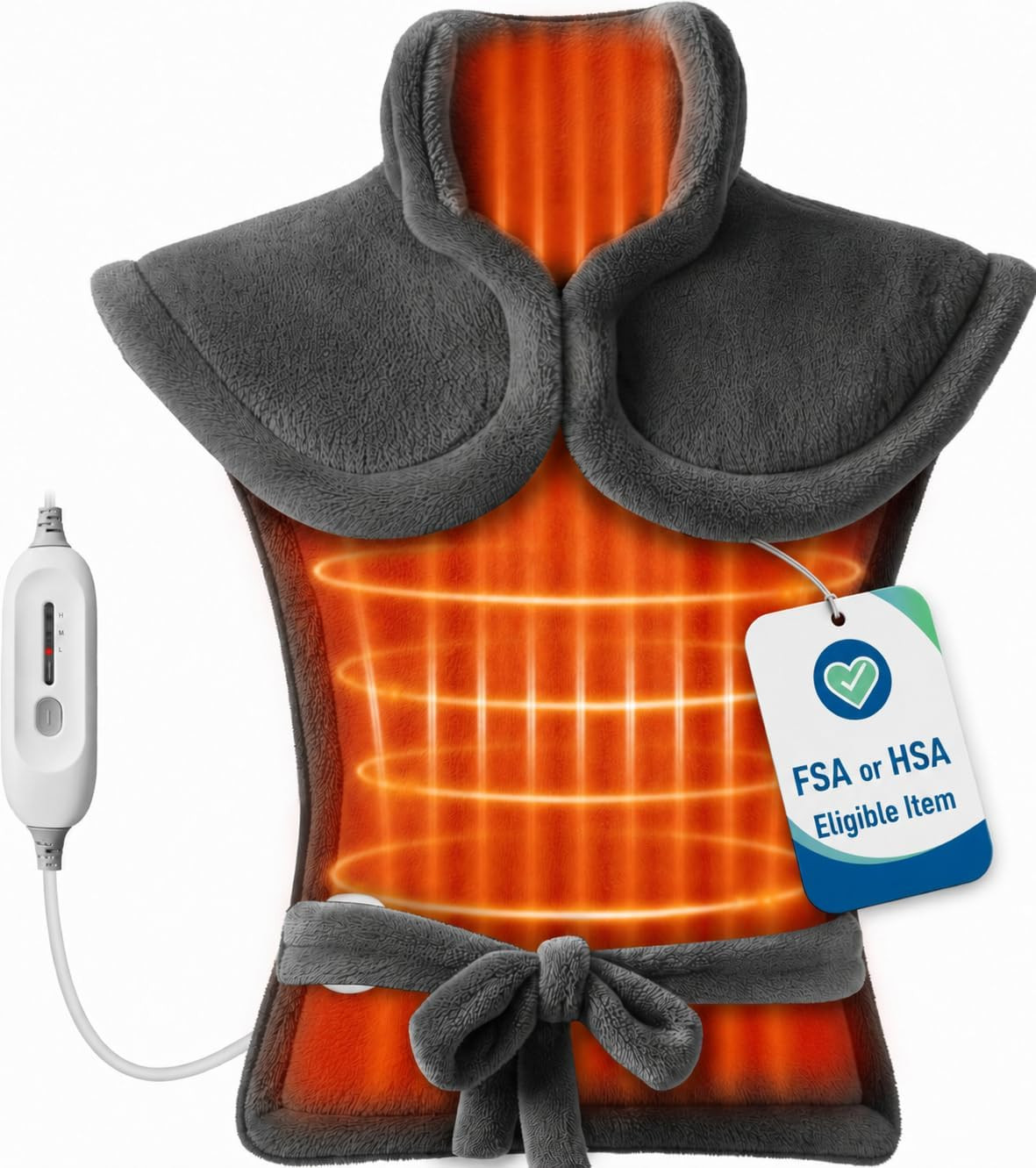 COMFIER Electric Heating Pad for Back, Neck and Shoulders, FSA Eligible HSA | Amazon (US)