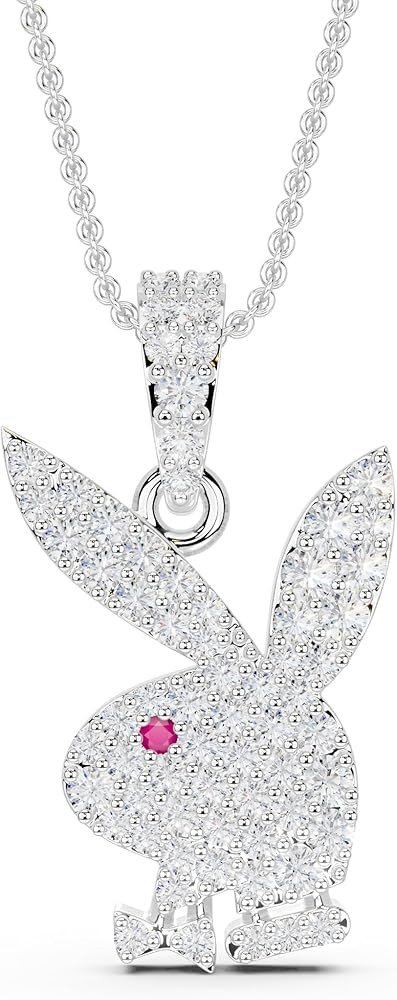 Bunny Pendant for Men Round Moissanite Hip Hop 14k Gold Plated 925 Sterling Silver (Color D, VVS1... | Amazon (CA)