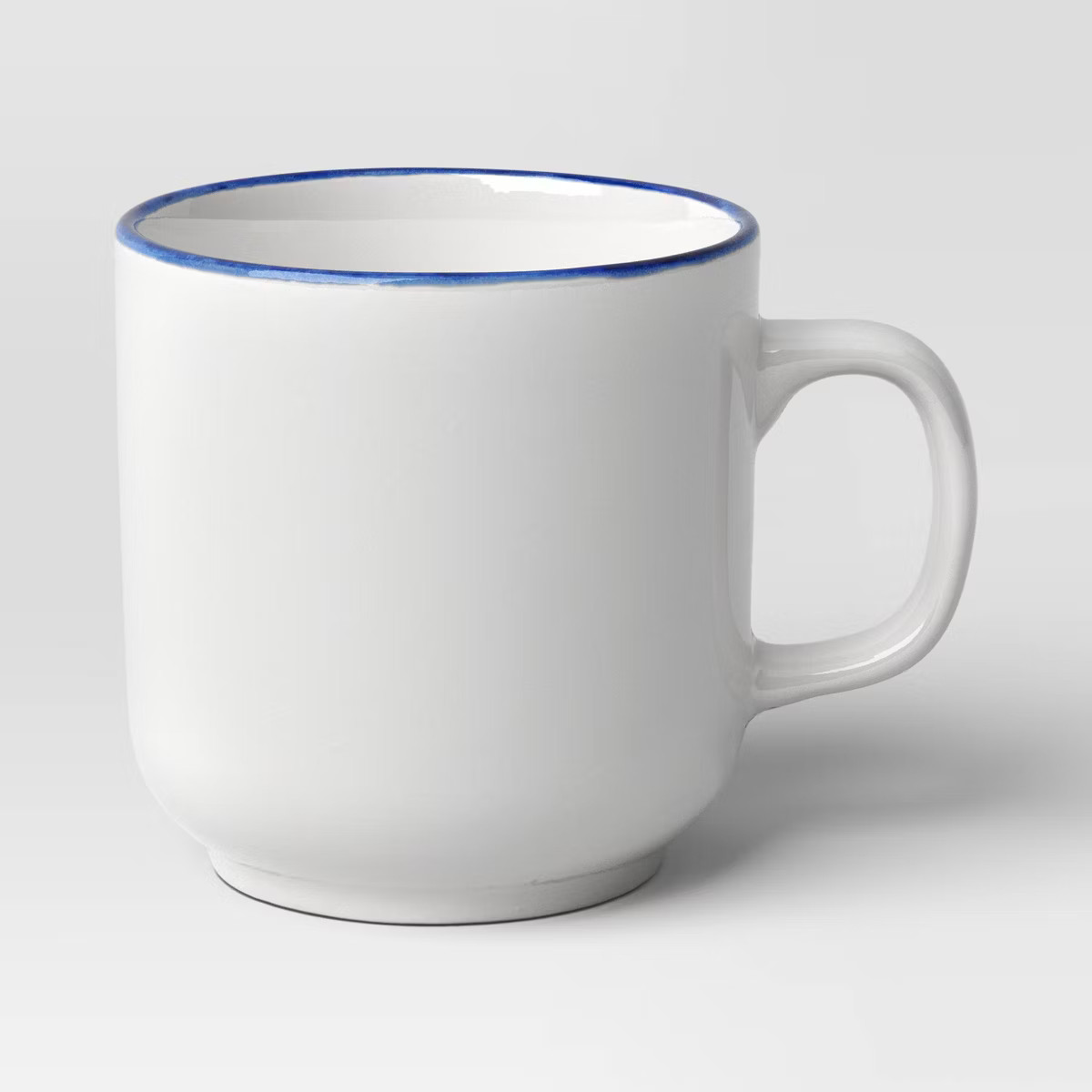 13.7oz Stoneware Mug Blue Rim - Threshold™ | Target