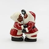 Cosmos Gifts Ethnic Kissing Santa Couple Salt and Pepper Set, Multicolored | Amazon (US)
