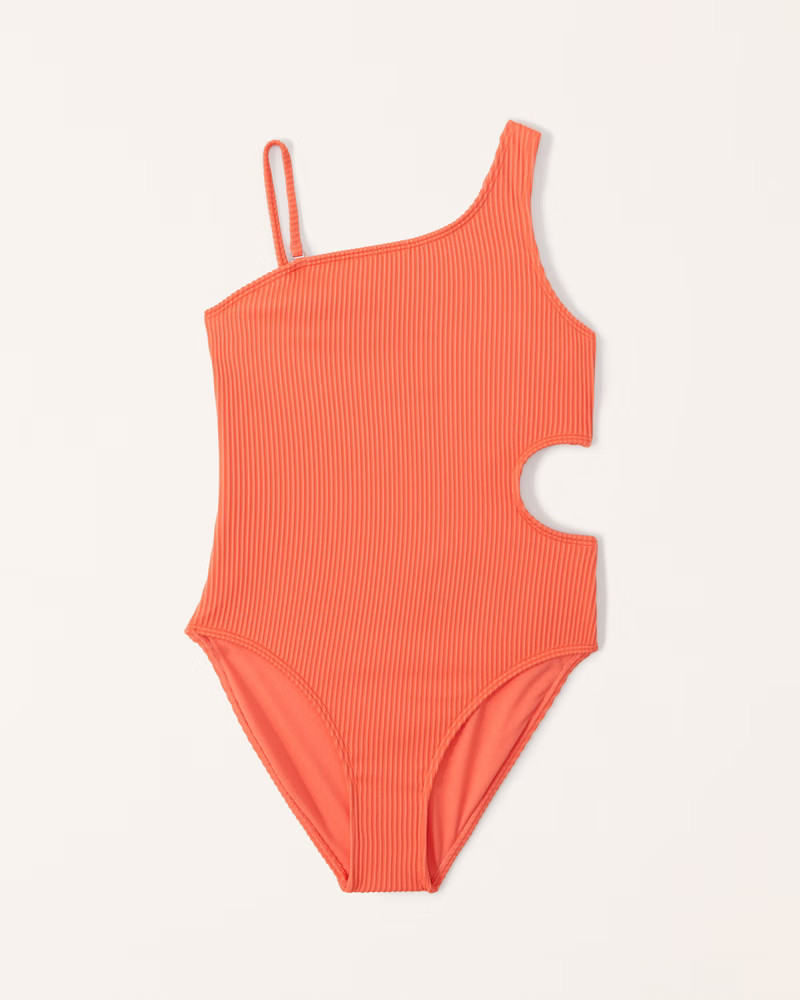 asymmetrical cutout one-piece swimsuit | Abercrombie & Fitch (US)