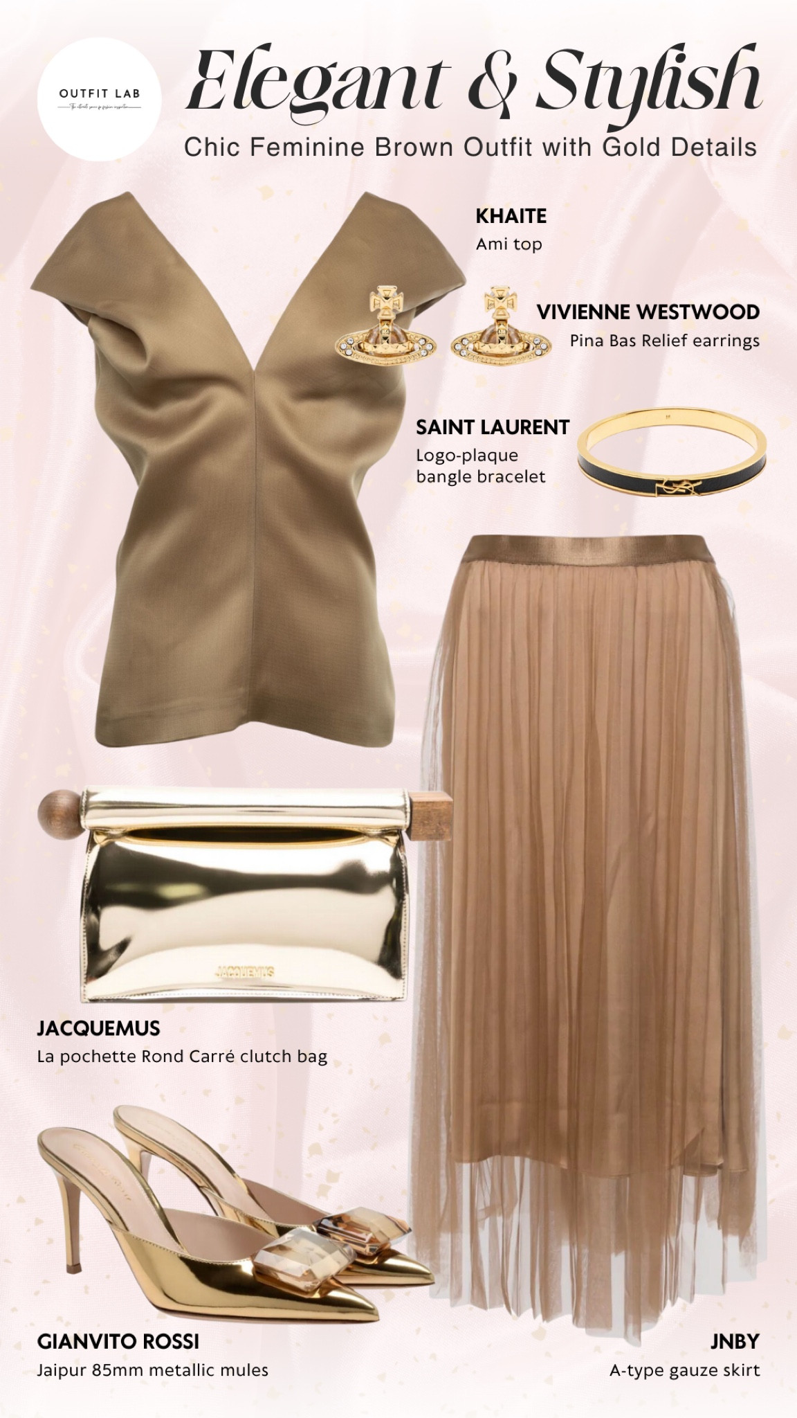 Chic Feminine Brown Outfit with Gold Details: Elegant & Stylish – Shop Now!

Embrace elegance with this chic feminine brown outfit featuring stunning gold details. A sleek Khaite top pairs perfectly with a stylish JNBY skirt, while Gianvito Rossi mules add a touch of sophistication. Complete the look with a Jacquemus bag and bold Vivienne Westwood earrings, accented by a Saint Laurent gold bracelet. Perfect for any occasion, this outfit exudes luxury and refined style. Shop now to elevate your wardrobe!

#LTKWedding #LTKParties #LTKStyleTip