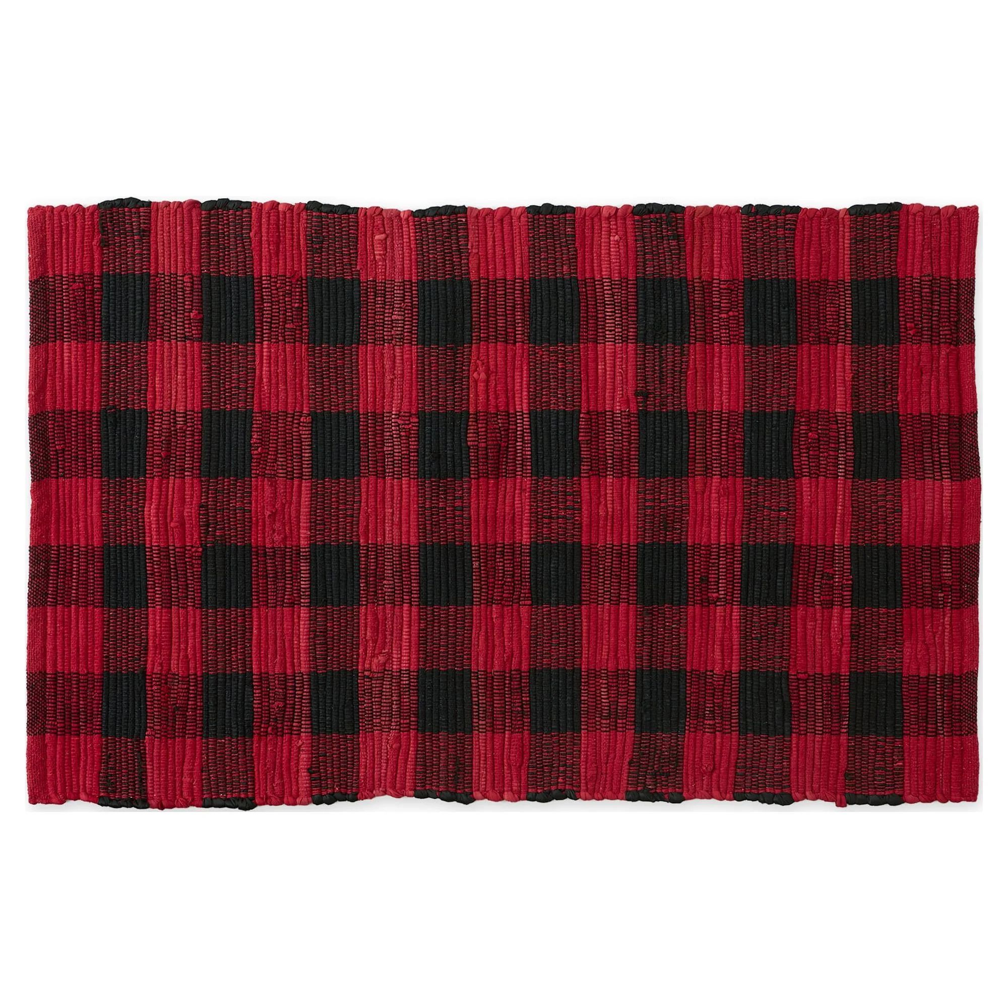 Red and Black Buffalo Check Rag Rug 26x40 | Walmart (US)