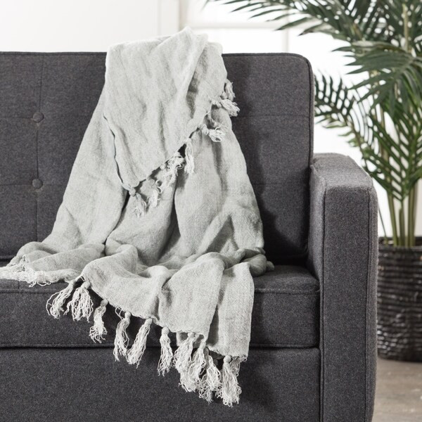 Gray Linen Throw | Bed Bath & Beyond