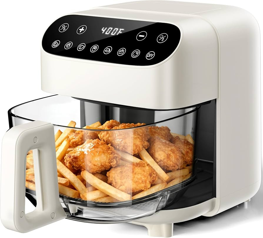 Kismile 4.5QT Glass Air Fryer, BPA-Free Non Toxic AirFryer with Digital Touch Control, 1500W Port... | Amazon (US)