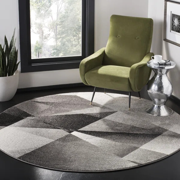Asumi Wimbled Gray/Black Area Area Rug | Wayfair North America