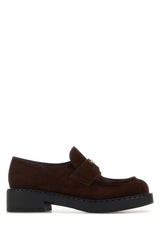 Prada Suede Monk Strap Loafer — Brown | Italist Inc.