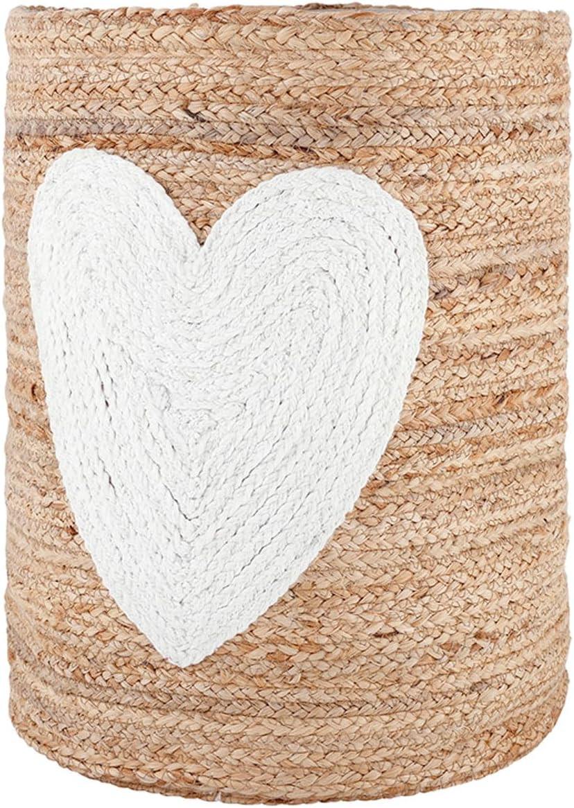 Santa Barbara Design Studio Baskets - Large Round Braided Jute Storage Basket, 14" x 18", Heart | Amazon (US)