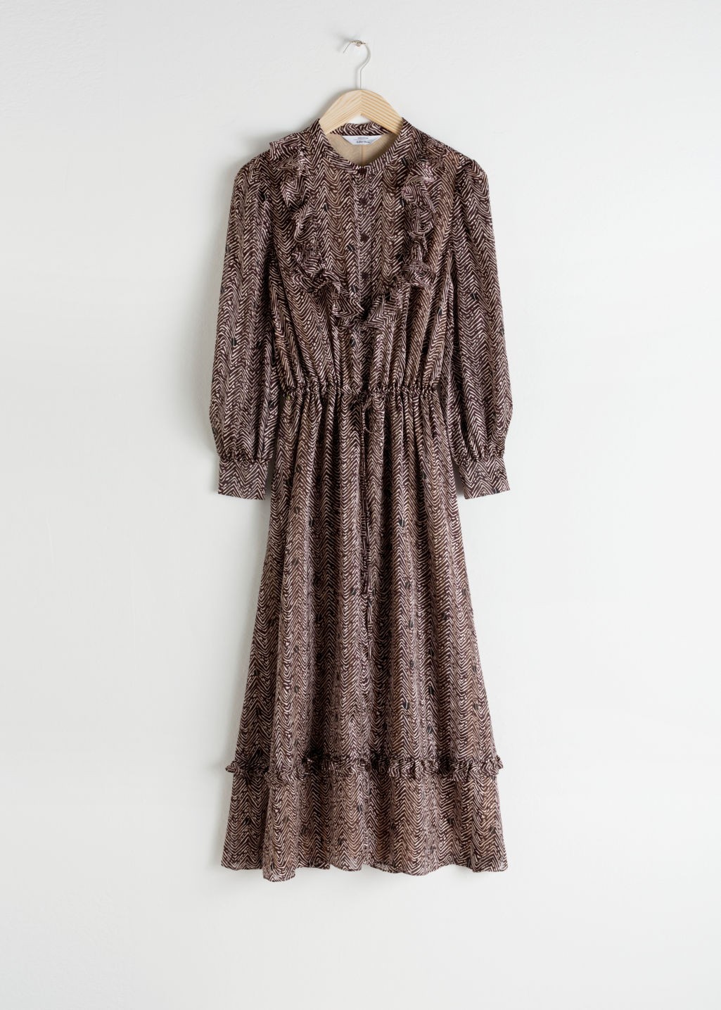 Printed Ruffle Bib Midi Dress | & Other Stories (EU + UK)