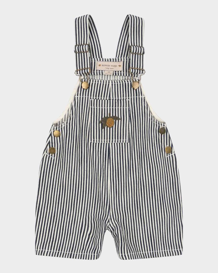 Konges Slojd Kid's Fender Striped Organic Cotton Overalls, Size 9M-6 | Neiman Marcus