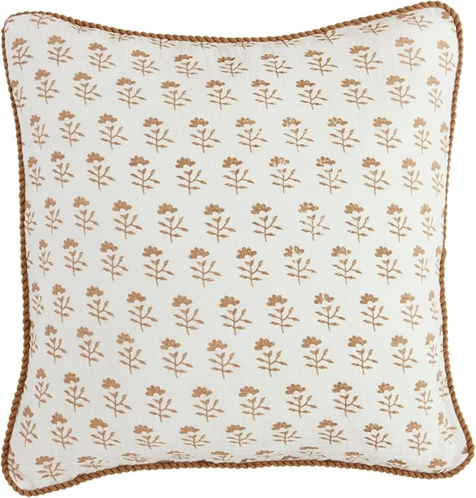 Mud Pie Square Block Print Pillow; 20" X 20" | Amazon (US)