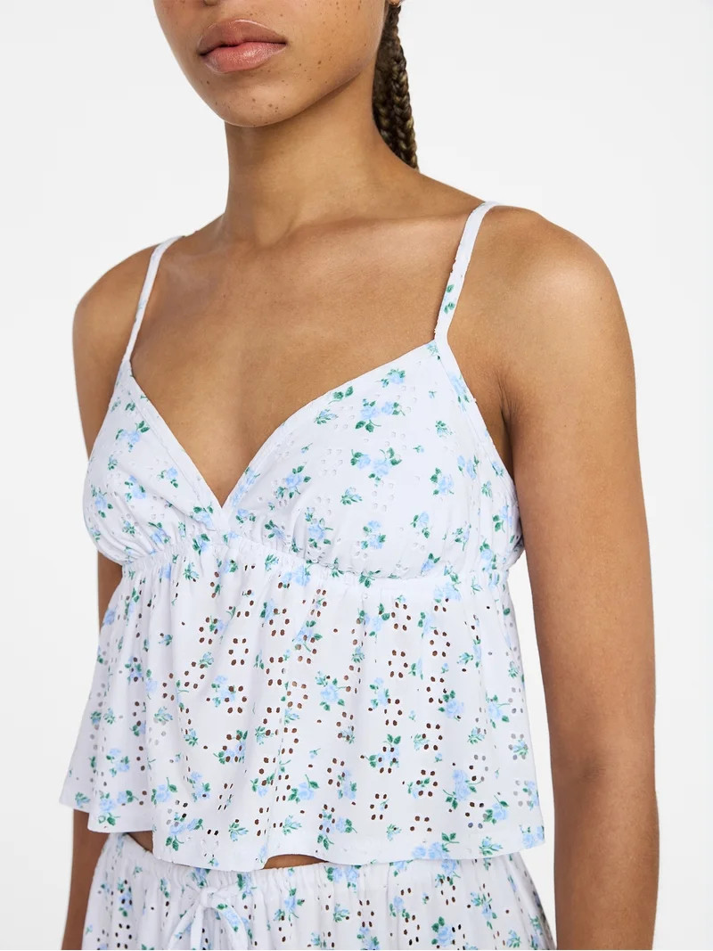 No Boundaries Eyelet Cami and Pants Sleep Set, 2-Piece, Women's XS-XXL | Walmart (US)