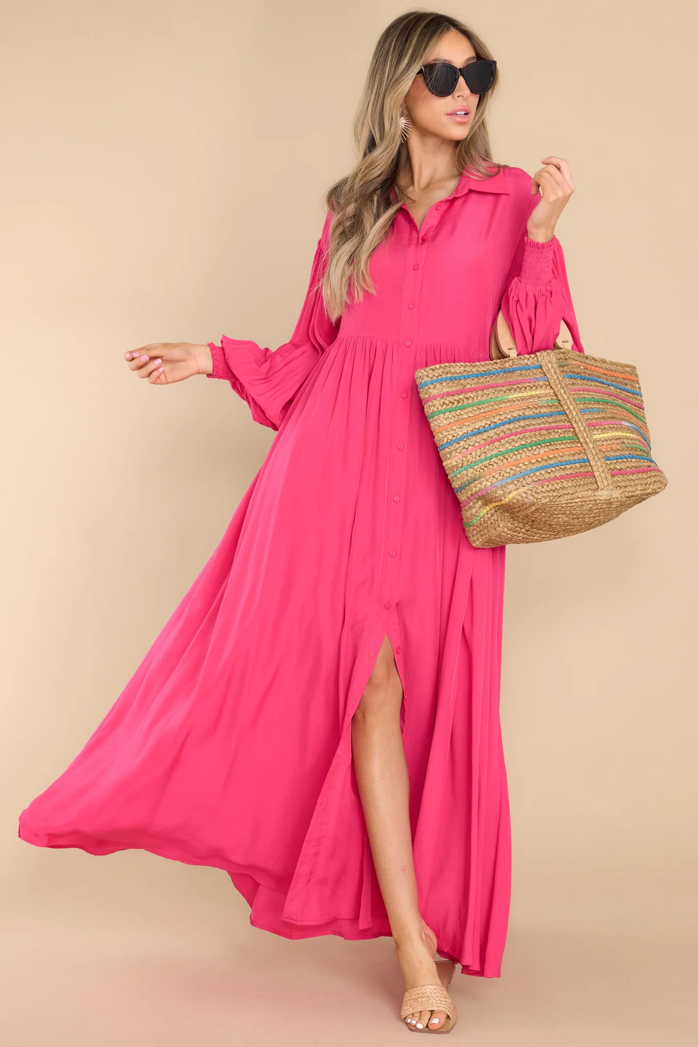 Run Towards Love Hot Pink Maxi Dress | Red Dress 