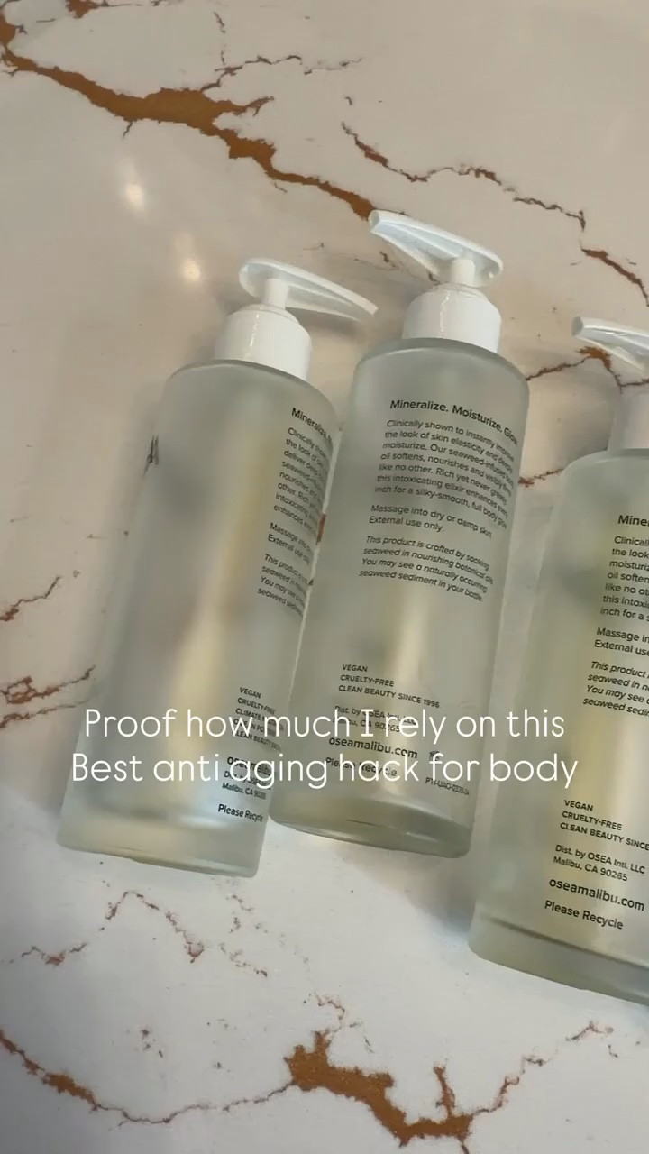 The empty bottles say it all. I've been using OSEA body care for years, and it's one of my favorite ways to keep my skin soft, hydrated, and looking smooth. I love layering the hyaluronic body serum with the Undaria Algae Body Oil, especially for dry skin. One of my most repurchased beauty routines.
OSEA body care, OSEA Undaria Algae Body Oil, OSEA hyaluronic body serum, anti aging body care, hydrating body oil, body skincare routine, dry skin essentials, glowing skin, firm looking skin, body serum, skincare over 40, beauty favorites, annabrstyle