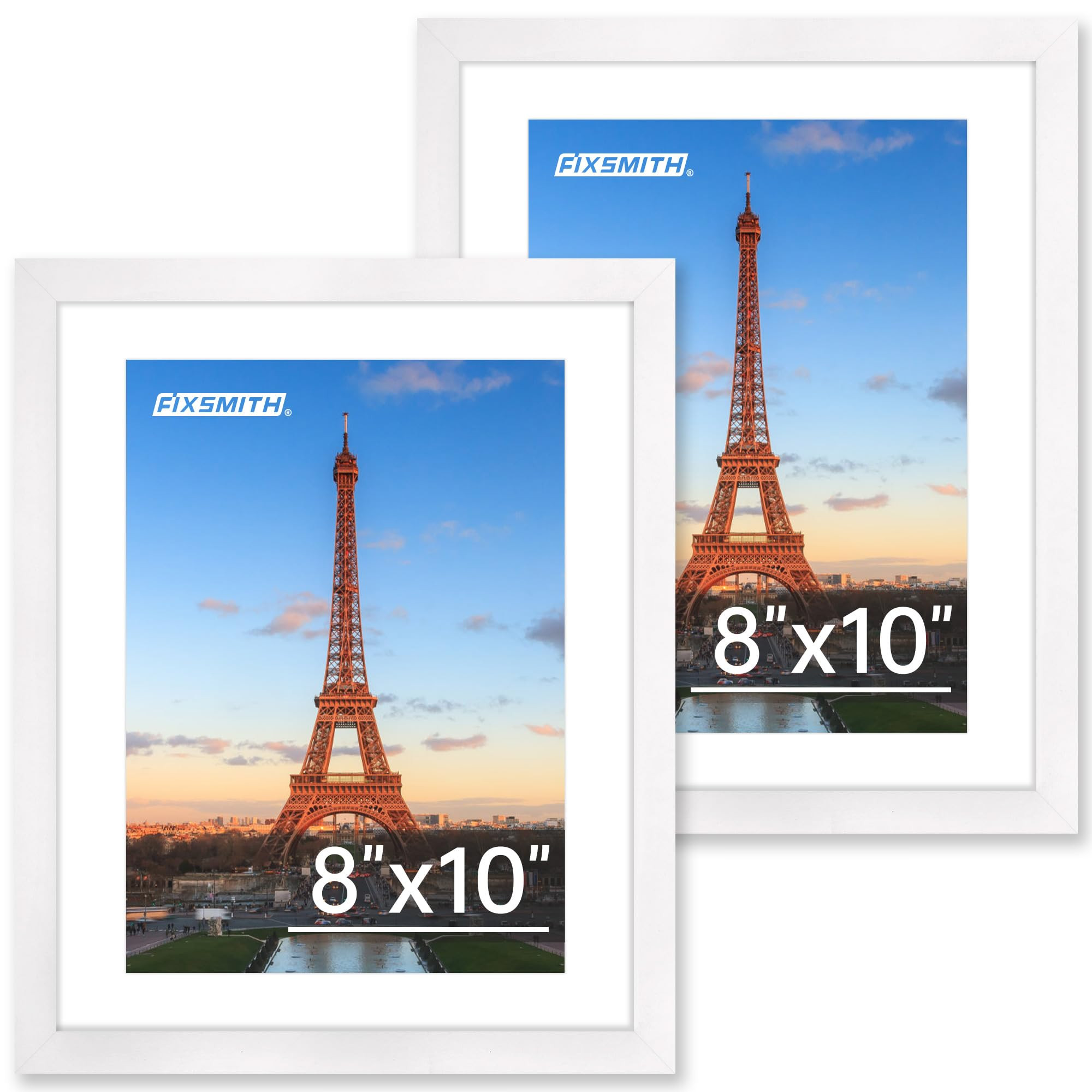 FIXSMITH 8x10 Picture Frame Set of 2, Photo Frame with HD Plexiglass, Display Pictures 5x7 with M... | Amazon (US)