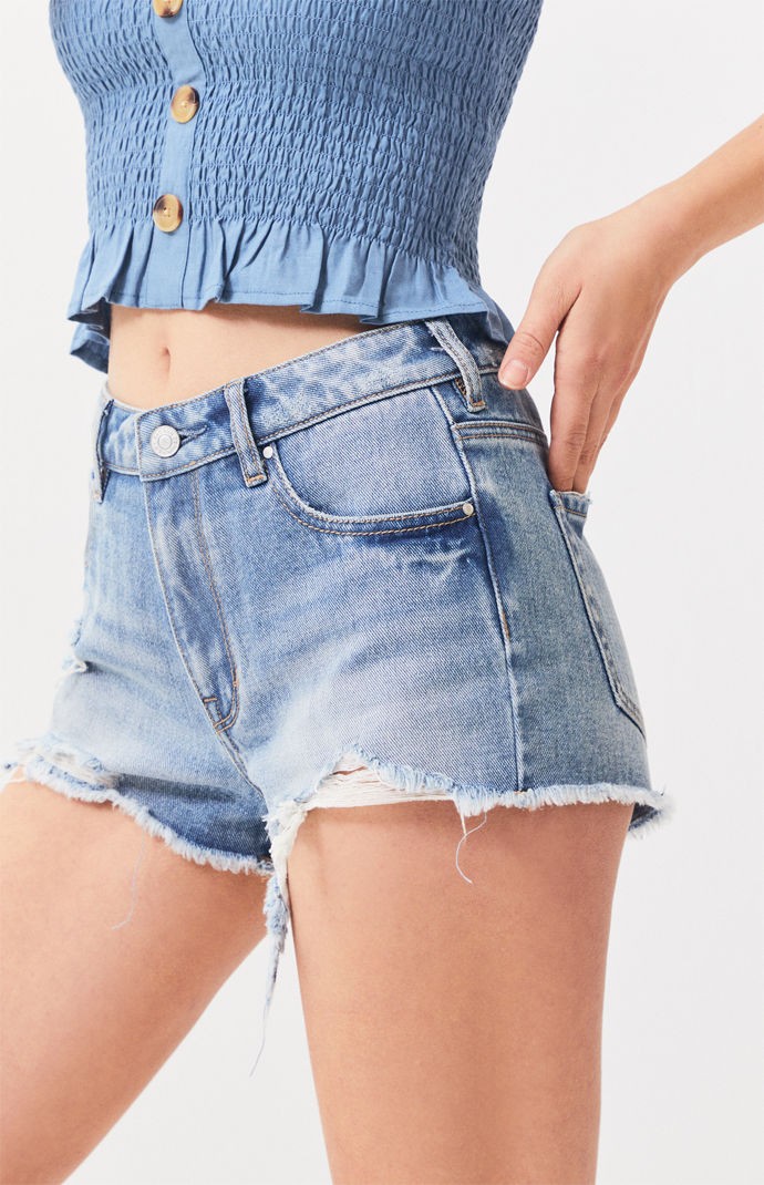 PacSun Lyla High Rise Denim Festival Shorts | PacSun