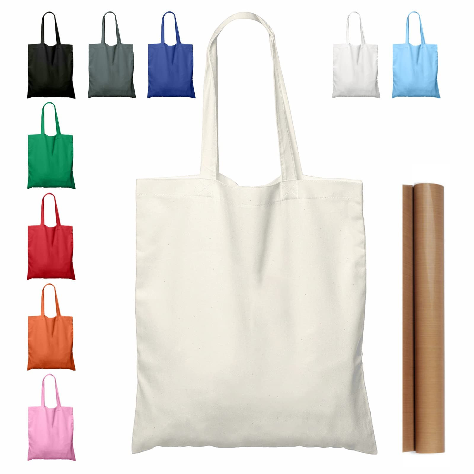 NPBAG 5 | 15 | 25 | 50 Pack 15'' X 16'' Natural Cotton Tote Bags, Lightweight Blank Bulk Cloth ba... | Amazon (US)