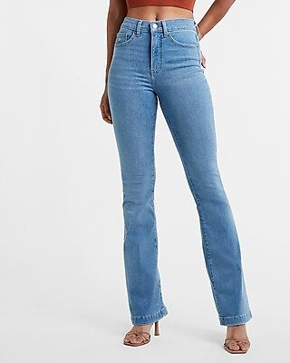 High Waisted Medium Wash Flare Jeans | Express
