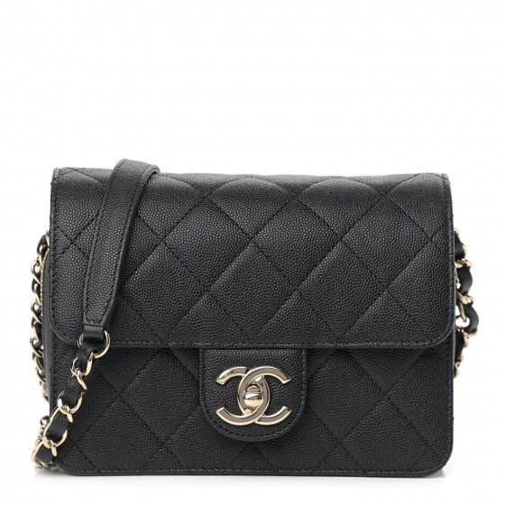 CHANEL Caviar Quilted Like A Wallet Flap Black | Fashionphile